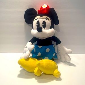 DISNEY MINNIE MOUSE CLASSIC PLUSH 19" BLUE SKIRT FLOWER POT HAT